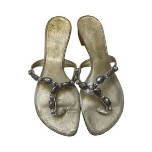 Elegant Gold and Silver Giuseppe Zanotti Sandals size 9.5